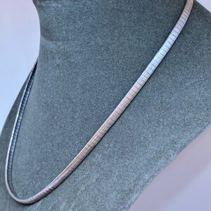 Elegant .925 Italy Silver Omega Necklace